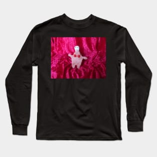 Clay Woman on Red Velvet Long Sleeve T-Shirt